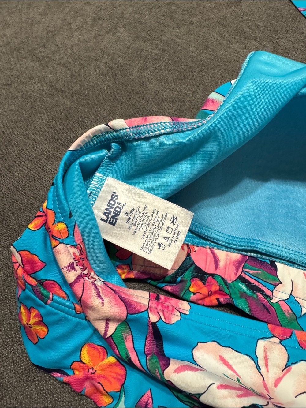 Lands End blue floral bikini set size XL - Picture 4 of 6